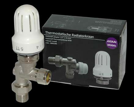 Thermostatische radiatorkraan set axiaal 1/2''x15mm