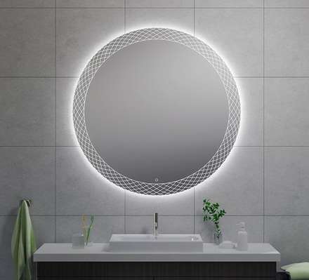 Spiegel met ledverlichting Deco condensvrij 100 cm met decor